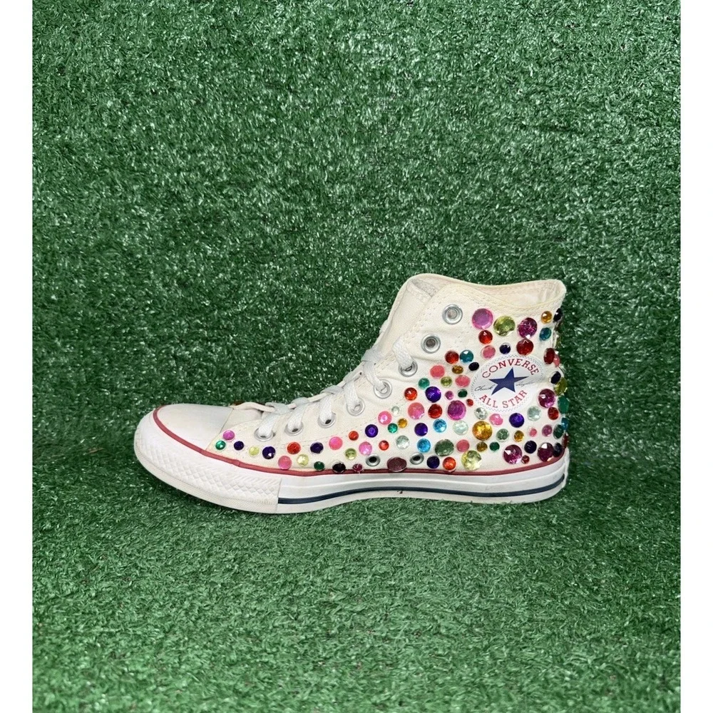 Custom Blinged Converse Chuck Taylor Womens Size 9 Sparkly Gem Shoes‎ Sneakers - Picture 3 of 11